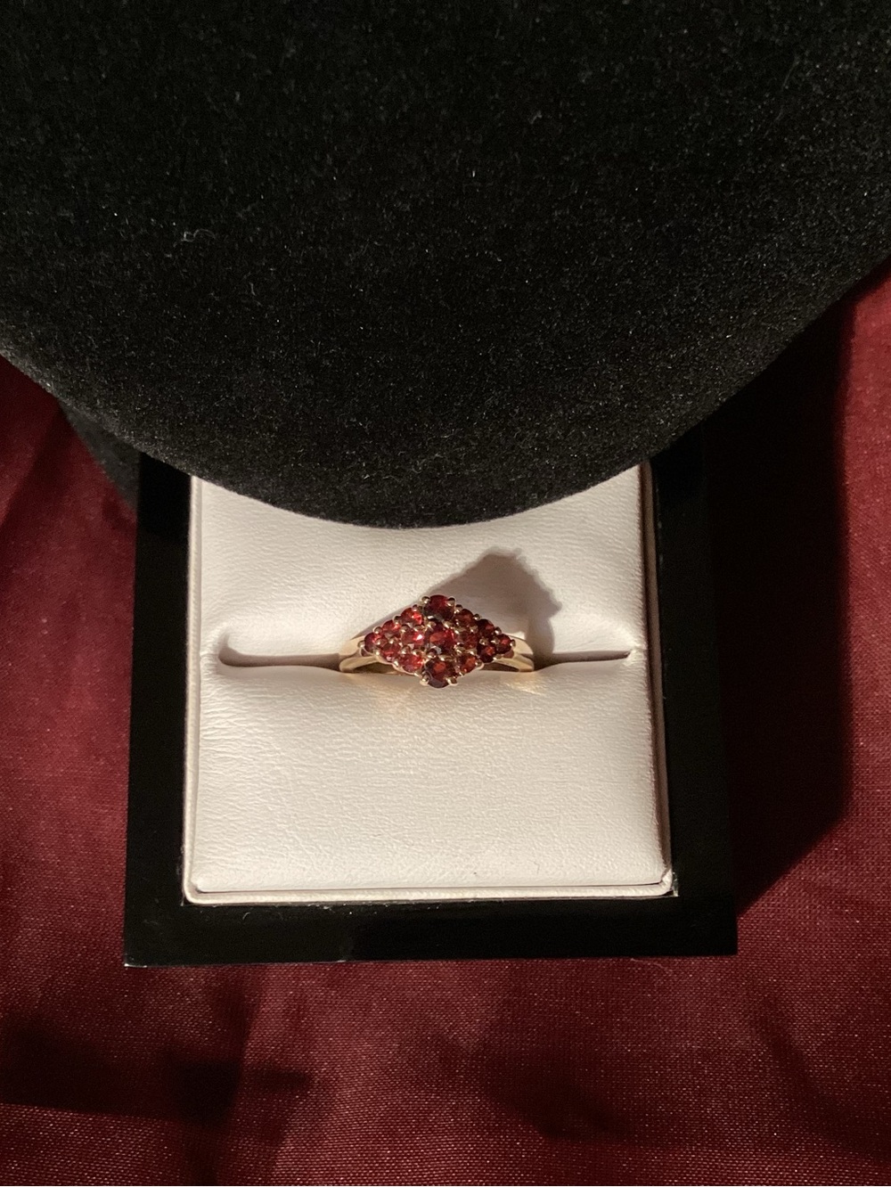 Vintage Red Stone Cluster Ring